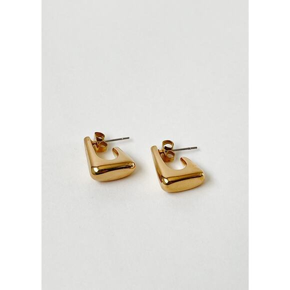 Soko Mini Mezi Boxed Hoop Earrings - One Size - Gold - Picture 4 of 6